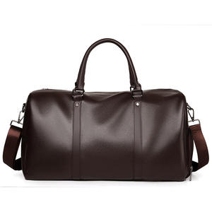 Sac de voyage en cuir PU grande capacité avec fermeture éclair pour homme noir - Product Image 3