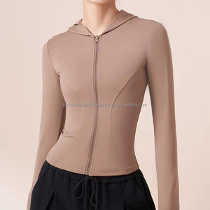 Veste de yoga pour femme respirante et élastique sans couture avec fermeture éclair, 6 couleurs, taille amincissante, course à pied, gym, sport, vestes et sweats à capuche XL - Product Image 6