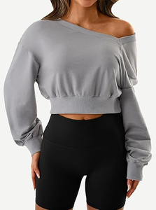 Nouveau design – Sweat-shirt à capuche court surdimensionné personnalisé avec logo pour femme - Product Image 3