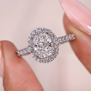 Bague de fiançailles et de mariage en diamant coussin avec sertissage halo, 1,45 carat, diamant de laboratoire, bijoux, bague en or 14 carats, vermeil éternité - Product Image 2