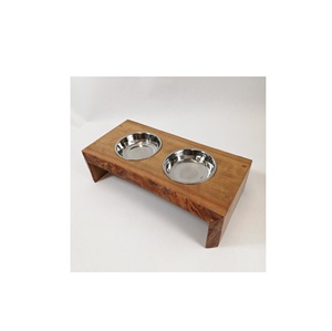 Comedero para Perros de Madera Hecho a Mano de Alta Calidad con Interior de Acero Inoxidable 304, Diseño Explore Wander, Plato Redondo para Comida y Leche para Mascotas, en Venta - Product Image 5