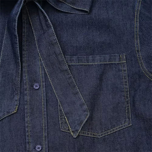 Women New Arrivals Summer/Winter Vintage Eco-Friendly Casual Button <b>Down</b> Long Sleeve 100% Cotton Denim Shirts - Product Image 6