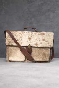 <b>Leather</b> Hair On Laptop Bag Cowhide Fur <b>Briefcase</b> Vintage Messenger Business Work Shoulder Bag Men LHLB-0002 - Product Image 3