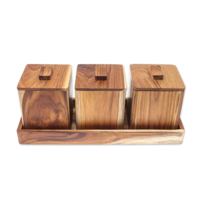 Premium Teak Wooden <b>Spice</b> <b>Box</b> Wooden Storage <b>Box</b> for Kitchen and Dining Use from Vietnam - Product Image 2