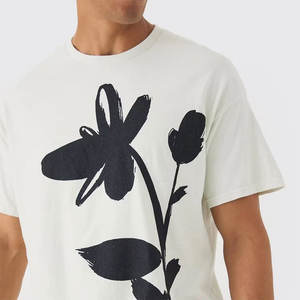 Meilleur prix en ligne T-shirt en tissu éponge de haute qualité à col rond, décontracté, pour le fitness et la course, 100 % coton, couleur unie, design personnalisé, coupe oversize, respirant - Product Image 4