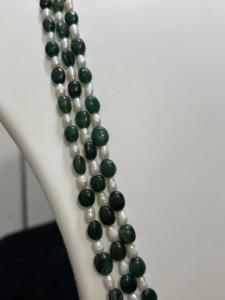 Women's Double Strand Freshwater Natural Pearl Set Trendy Beaded Style Everyday Wear Party White Oval Pearls Gift - Product Image 3