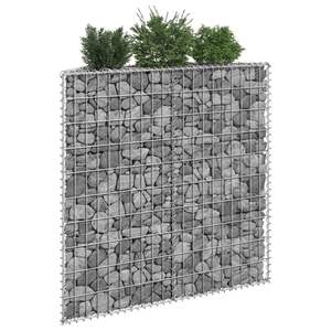 Lit surélevé en gabion trapézoïdal 39.4 \ "x7.9 \" x39.4 \ "Fourniture de jardin en acier galvanisé - Product Image 1