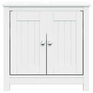 Mobile lavabo bagno in legno massello bianco 23.6 "x 13.4" x 23.2 "Suite di sanitari - Product Image 3