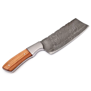 Couteau à découper en acier Damas, lame forgée pleine longueur, manche en bois, outil professionnel de préparation de la viande en cuisine - Product Image 1