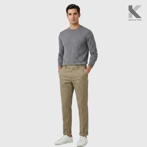 Pantalones Chinos Caqui para Hombre, Polialgodón 285 GSM, Tejido Panamá, Estilo Casual Elegante, Proveedor OEM - Product Image 3