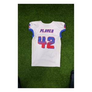 Maillot de football américain blanc et rouge personnalisé, uniforme sportif d'équipe, vêtements de performance, manches courtes, séchage rapide - Product Image 5