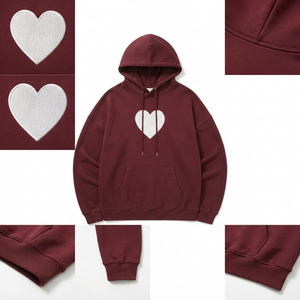 Ensemble de survêtement en coton personnalisé pour femme, coupe oversize, épaules tombantes, capuche à cordon et pantalon de jogging, couleur unie, deux pièces - Product Image 3