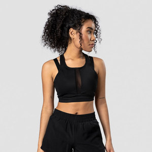 Soutien-gorge de sport sans armatures blanc pour femme, bretelles réglables, couleur unie, dos nageur, tricoté, respirant, toutes saisons - Product Image 5