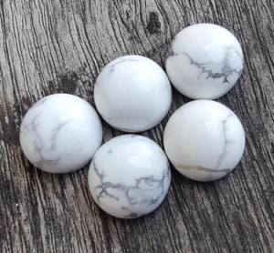 Cabochons en howlite, pierres précieuses rondes à dos plat, pierre polie de haute qualité pour la fabrication de bijoux, vente en gros, 5 pièces - Product Image 5