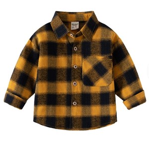 Chemise en flanelle pour garçons, décontractée, à carreaux, 100% coton, respirante, écologique, manches longues, avec poche, bébé, tout-petit - Product Image 2