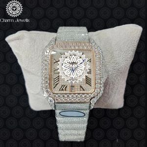Montre carrée pour femme Charm_Jewells en acier inoxydable, cadran de 30 mm, date analogique, luxe, mode, fermoir papillon, mouvement à quartz - Product Image 2