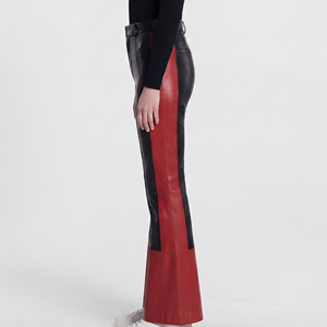Women Leather Flare <b>Leggings</b> Wholesale Female Yoga PU Leather <b>Flared</b> Pants Premium Women Leather Bottoms Trouser - Product Image 3