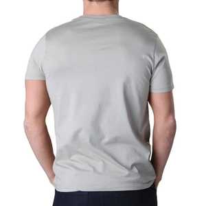 เสื้อยืดสีเทาสำหรับผู้ชาย พิมพ์ลายต้นไม้และพระอาทิตย์ตก แขนสั้น คอกลม ทรงลำลอง ผ้าโพลีเอสเตอร์ถัก เสื้อยืดออกกำลังกาย แฟชั่นยอดนิยม - Product Image 4