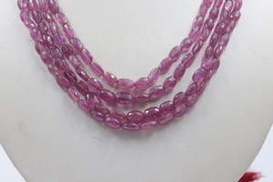 Collar de Rubí de Calidad AAA, Forma Ovalada, Facetado, 5x7 mm, 16-18 Pulgadas, Hecho a Mano, con Orificio Central, Tienda de Gemas Indias - Product Image 4