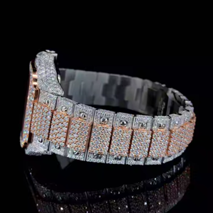 Reloj de Lujo para Hombre con Diamantes Moissanite VVS, Estilo Hip Hop, Acero Inoxidable, Ajuste Hecho a Mano, Cuarzo - Product Image 2