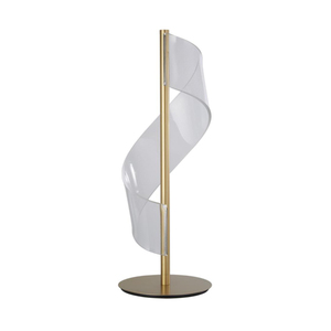 Lampe de table LED spirale moderne avec design ondulé en acrylique, lumière ambiante blanc chaud à intensité variable pour chambre de luxe, salon et bureau - Product Image 2
