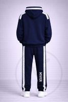 Setelan Training Pria Biru Dongker dengan Hoodie dan Celana Jogger, Pakaian Olahraga Kasual untuk Latihan dan Gym, Streetwear Desain Khusus