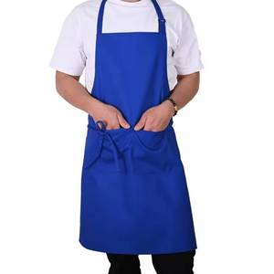 Tablier vert en coton tissé uni, lavable en machine, pour la cuisine et l'usage quotidien - Product Image 6