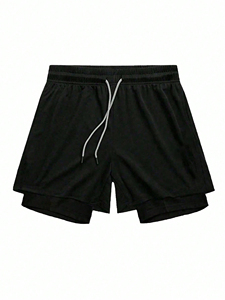 Nuevo Conjunto Deportivo Transpirable de Secado Rápido, Camiseta Ajustada de Manga Corta + Pantalones Cortos de Doble Capa para Verano - Product Image 2