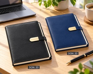 Carnet de notes/agenda en cuir PU personnalisé avec fermeture à sangle pour réunions d'affaires, prise de notes et coffrets cadeaux pour le bureau - Product Image 2