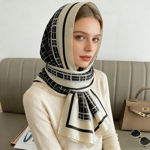 Custom 100% Silk Scarf Digital Print Your Own Design Satin Square Scarf for Women Featuring Dot Bows Patterns Skin-Friendly - Product Image 2