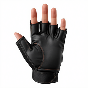Gant de hockey sur gazon en PVC durable, demi-doigts, main gauche, rembourré, protection pour match et entraînement, équipement sportif, fournisseur en gros - Product Image 2
