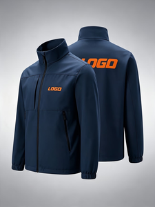 Men's Softshell Jacket Zip Up Stand Collar Windproof Track Jacket Custom Logo Outdoor Workwear made in Bangladesh - Product Image 3