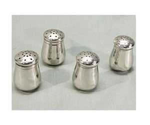 Skies Trader Bulk 4 Piece Stainless Steel <b>Salt</b> and Pepper Shakers Set Commercial Pear Shaped Metal Cruet Dining Supply - Product Image 1