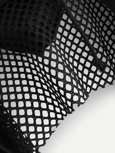 New Arrival Ladies Summer Clothing Crop Hoodies <b>Mesh</b> Contrast Long Sleeve Pullover Crop <b>Top</b> Hoodie for Women - Product Image 3