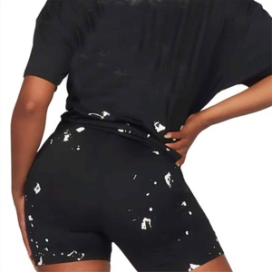 Conjunto de Dos Piezas Estampado para Mujer, Top de Manga Corta y Pantalones, Atuendo Informal Ligero de Verano, Tela Suave - Product Image 6