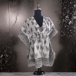 Abaya Short Caftan 2026 Muslim Dress Manufacturer Women's Wear Designer Indian Cotton Kimono Long and Short Kaftan Print Dresses - Product Image 6