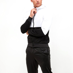 Factory Direct Two-Tone Color Block Breathable Activewear Tracksuit <b>Plus</b> <b>Size</b> Men <b>Jogger</b> <b>Set</b> Midweight Sweatshirt and Sweatpants - Product Image 4