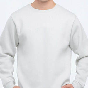 เสื้อสเวตเชิ้ตคอกลมสีขาวพรีเมียมสำหรับฤดูหนาว ผ้าฝ้ายฟลีซเนื้อนุ่ม ปักลายสตรีทแวร์ สกรีนโลโก้ได้ตามสั่ง ผลิตจากโรงงานโดยตรง - Product Image 4