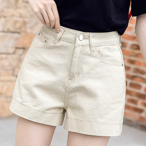 <b>Women's</b> Solid Color High <b>Waist</b> <b>Shorts</b> <b>Elastic</b> <b>Waist</b> Loose Fit Casual With Pockets Breathable Oxford Fabric - Product Image 5