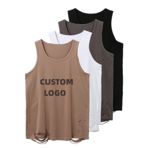Débardeur de sport tricoté respirant de haute qualité pour hommes, 100 % polyester, noir uni, vente en gros - Product Image 5