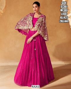Lehenga Choli Elegante Bandhani Gulnaar Grace, Largo hasta el Suelo, con Chinon, para Mujer, Verano/Invierno, Fiesta, Boda, Corte Regular - Product Image 1