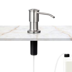 Dispensador de Jabón para Fregadero de Cocina de Acero Inoxidable con Kit de Tubo de Extensión de 47 Pulgadas, Jabonera Integrada para Encimera - Product Image 1