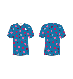 T-shirt pour homme à manches courtes, bleu à pois, col rond, décontracté, respirant, coupe classique, imprimé par sublimation - Product Image 1