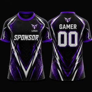 Jersey Deportivo Sublimado con Diseño Geométrico Azul OEM, Unisex para Adultos, de Secado Rápido, Cuello Redondo, en Poliéster - Product Image 4