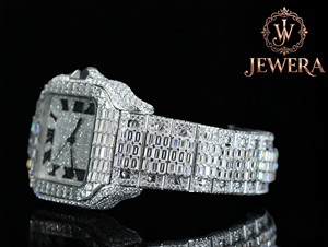 Mossinate Luxury Stainless Steel Analog Glass Dial Mechanical Movement Diamond Watch with Chronograph Hip Hop Style for Men - Product Image 6