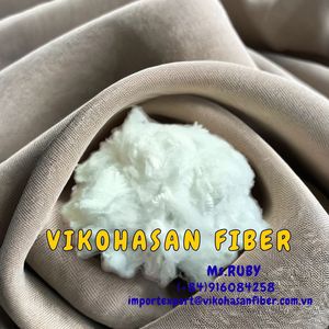 เส้นใยโพลีเอสเตอร์รีไซเคิลแบบสเตเปิล 0.9D SD สีขาว แห้ง รีไซเคิลได้ จาก Vikohasan PSF ได้รับการรับรองมาตรฐาน GRS สำหรับเส้นด้ายปั่น - Product Image 2