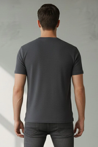 T-shirt en piqué 100% coton, col rond, manches courtes, coupe classique, décontracté, basique pour homme, SOSH 4 - Product Image 3