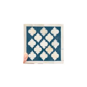 Posavasos con incrustaciones de hueso de pizarra cuadrada, producto de bebidas en oferta, utensilios de cocina de color azul y blanco, venta al por mayor - Product Image 1