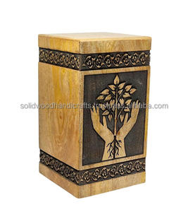 Handmade Wooden Urn <b>Box</b> <b>For</b> Adult <b>Ashes</b> Funeral human Urns Burial Urns With High Quality - Product Image 1