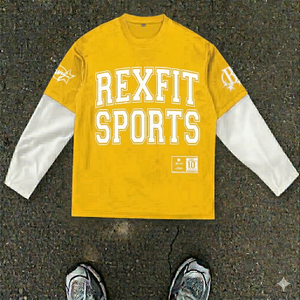 T-shirt à col rond surdimensionné de haute qualité Rexfit Sports avec logo personnalisé, imprimé vintage délavé, tee-shirt tendance pour homme - Product Image 5